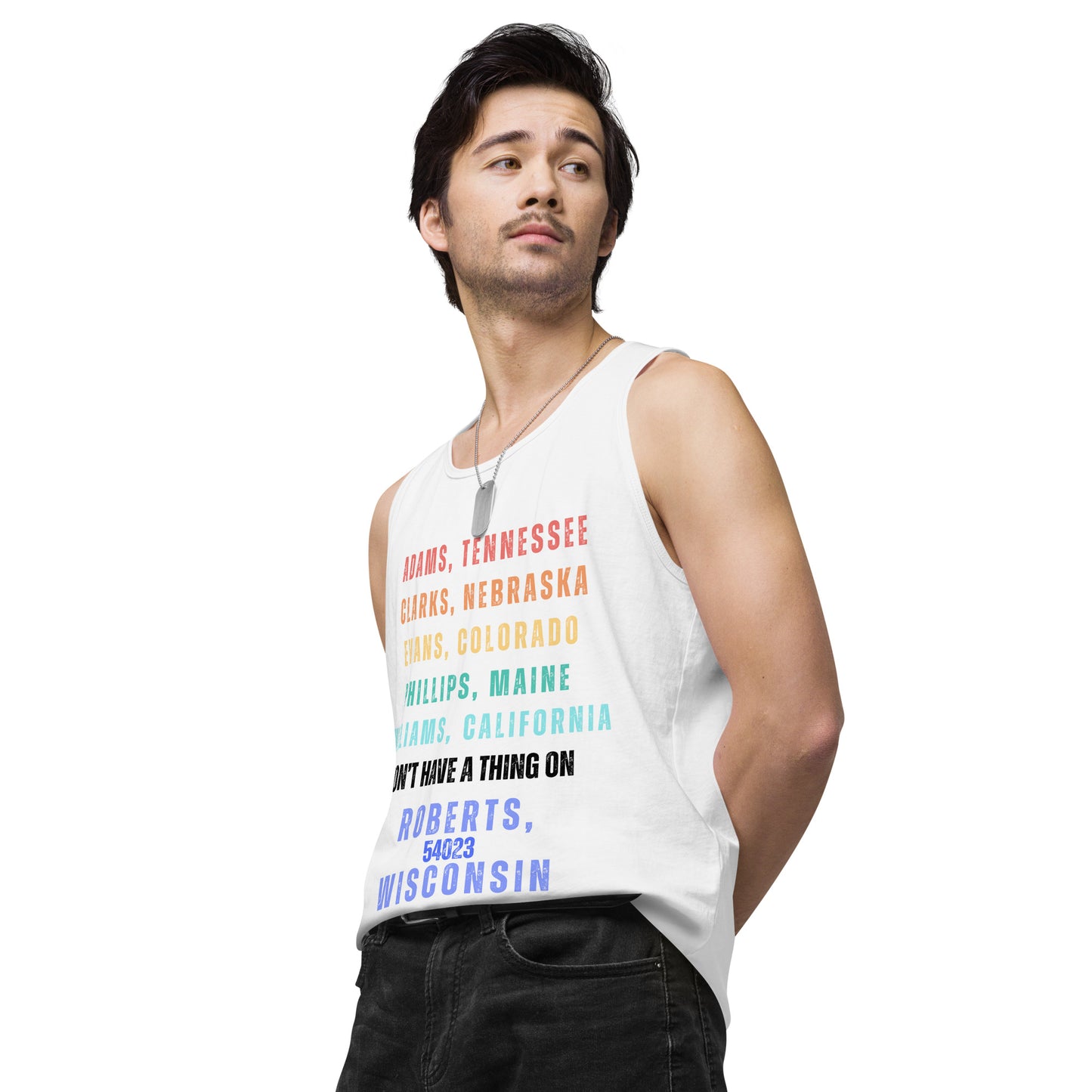 Roberts, WI Men’s premium tank top