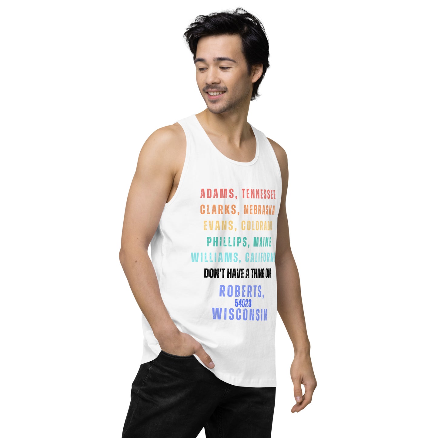 Roberts, WI Men’s premium tank top