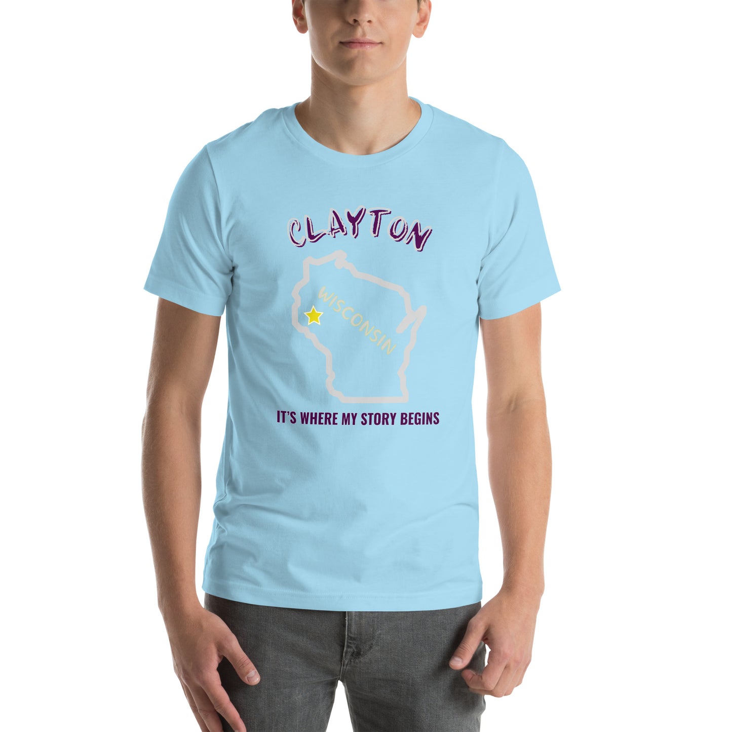 Clayton, Where My Story Starts Unisex t-shirt