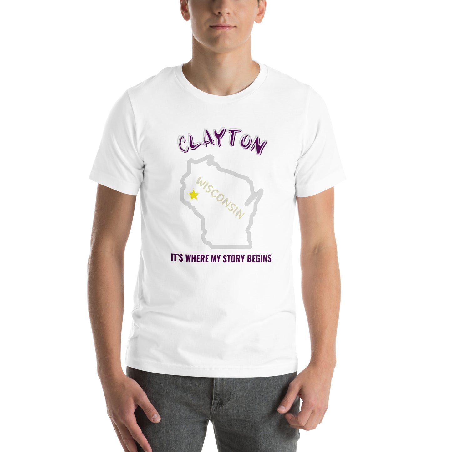 Clayton, Where My Story Starts Unisex t-shirt