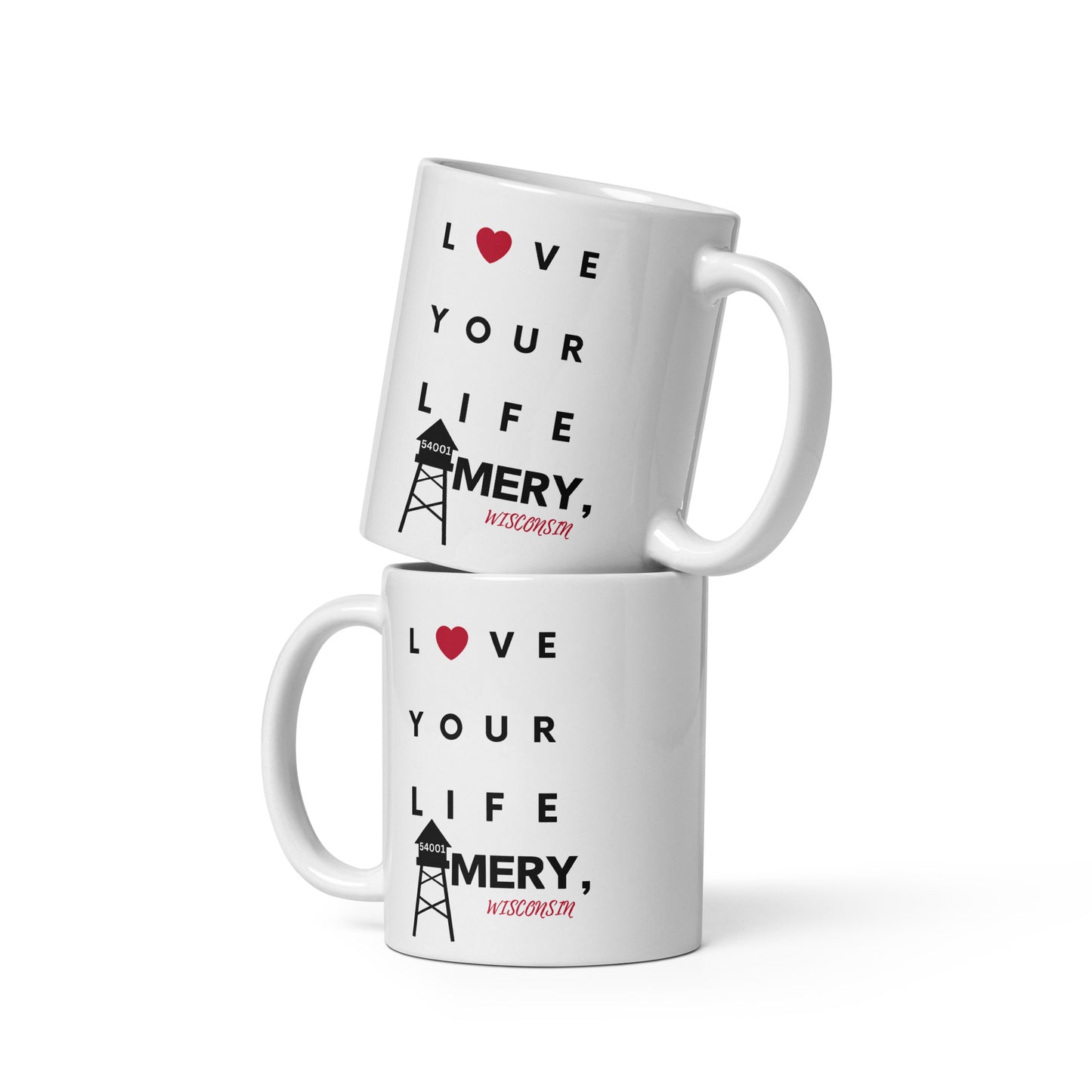 Amery Love Your Life White glossy mug