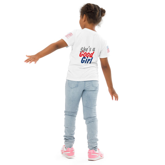 "Loves Jesus and America Too" Kids crew neck t-shirt