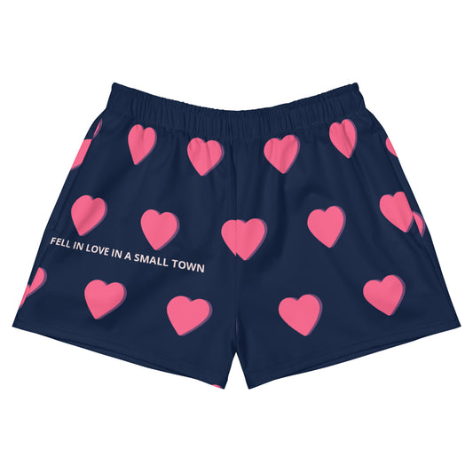 "Fell In Love In A Small Town" Women’s Recycled Athletic Shorts