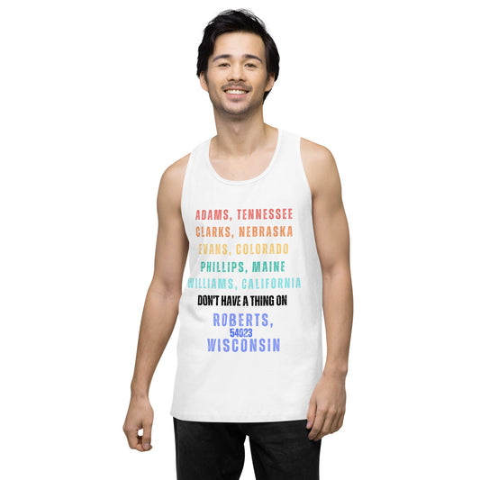 Roberts, WI Men’s premium tank top