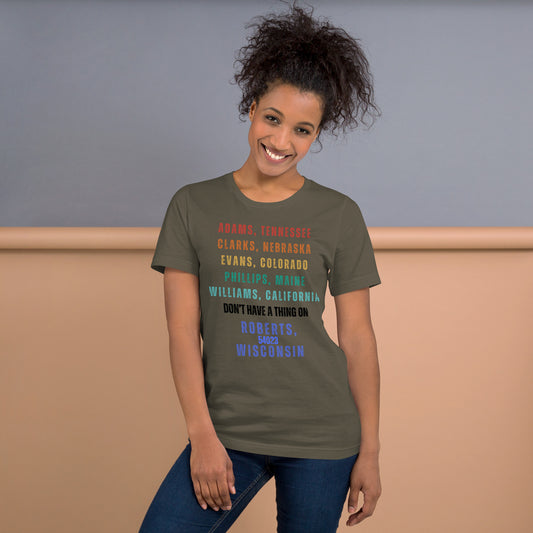 Roberts, WI Unisex t-shirt