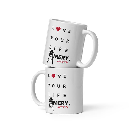 Amery Love Your Life White glossy mug