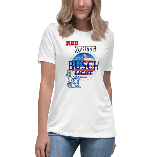 "Red, White & Busch Lite" Women's Relaxed T-Shirt